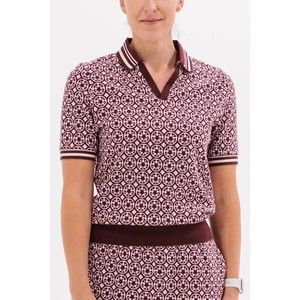 Foray Golf HERITAGE ROSE JACQUARD KNIT POLO, Small, New Mosto